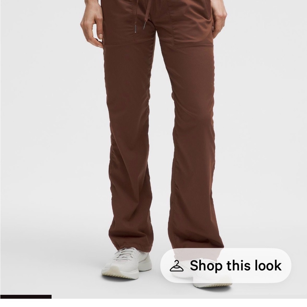 lululemon athletica mid rise dance studio pant 10 short lava cake